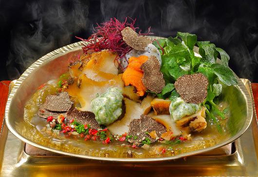 三陸あわび香味肝ソース焼き 夏トリュフ添え　～ ７月の吟味特撰 ～