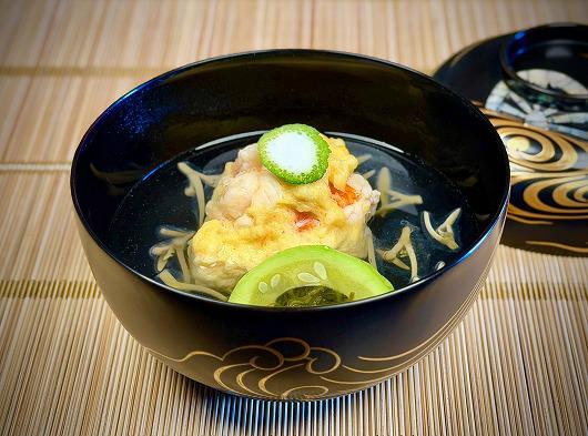 伊勢海老糝薯 じゅんさい椀　～ ７月の御椀 ～